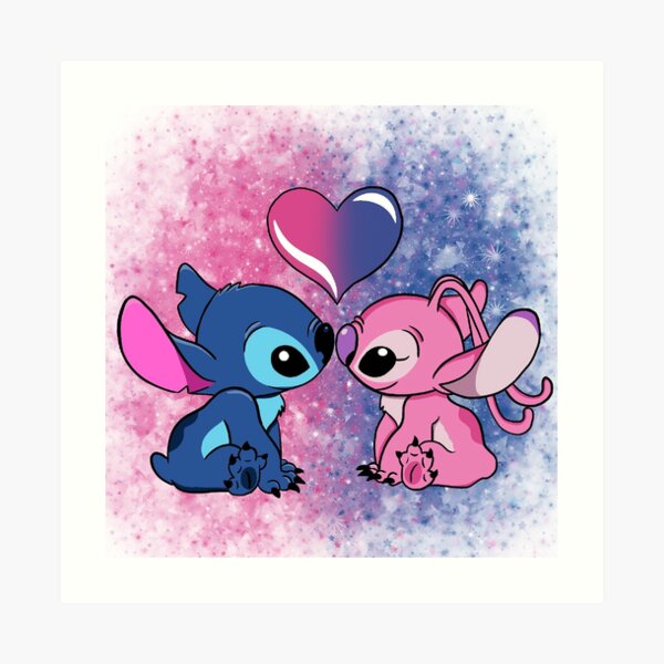 "Stitch and Angel " Art Print for Sale by munchie2020 | Redbubble