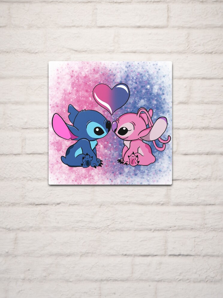 Stitch ( Pink and Blue Version ) | Metal Print