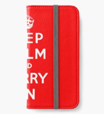 KEEP CALM AND CARRY ON (BLACK) iPhone Wallet/Case/Skin