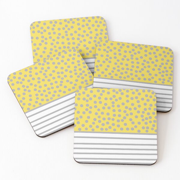 Item preview, Yellow and grey spots and stripes pattern designed and sold by SJAPhoto.
