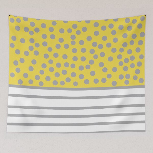 Item preview, Yellow and grey spots and stripes pattern designed and sold by SJAPhoto.