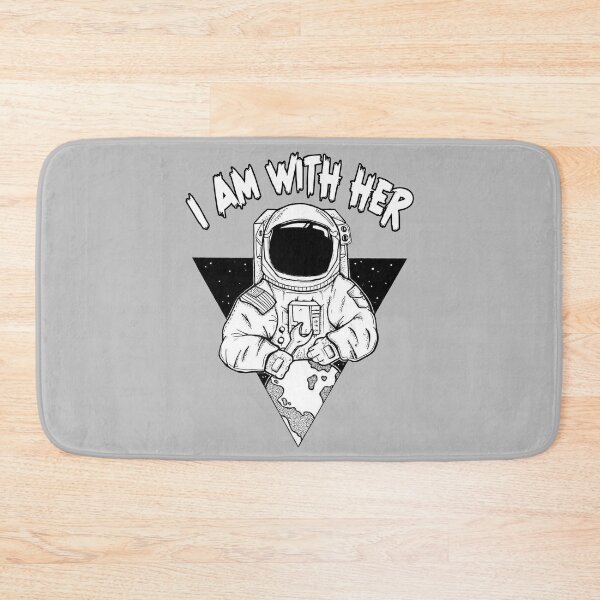 Item preview, I am with Her - Save The Planet - Astronaut Repairing Planet Earth designed and sold by SoloTravelerSt.