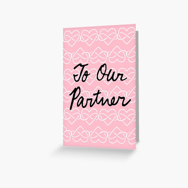To Our Partner Pink Infinity Hearts Greeting Card