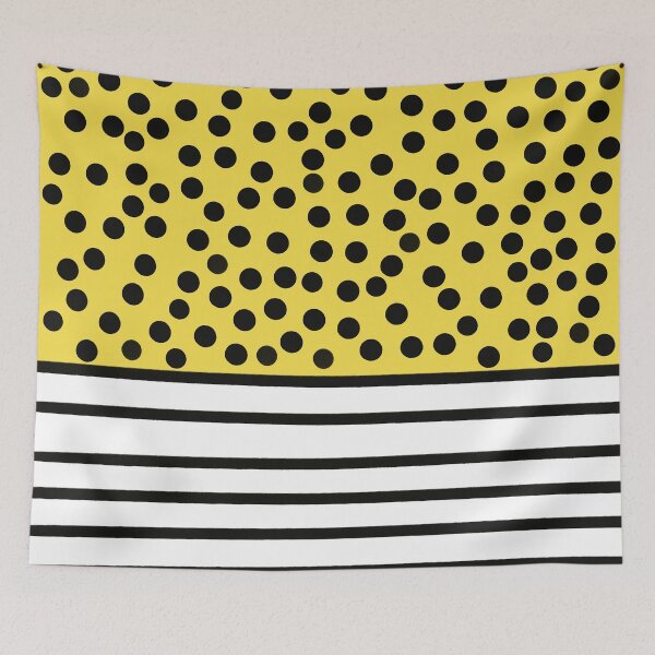 Item preview, Black and yellow spots and stripes pattern designed and sold by SJAPhoto.