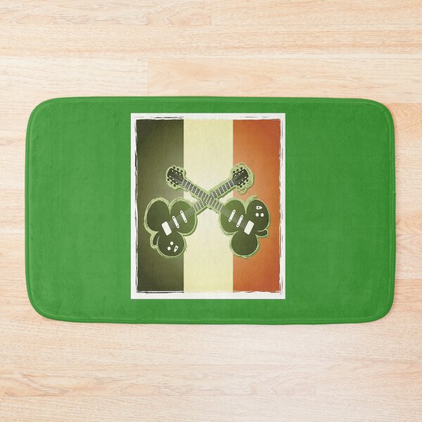 Artikelvorschau, Flagge von Irland und E-Gitarrenmusik St Patricks Day Irish, Lucky Shamrock entworfen und verkauft von Dadya.
