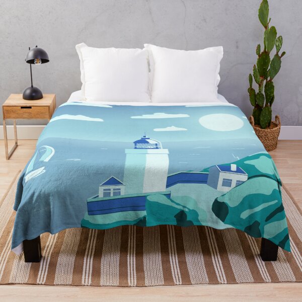 Item preview, Lighthouse 6 - minimal artwork in blue and cyan colours designed and sold by Julia Rudens.