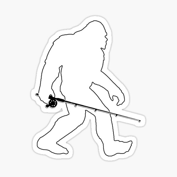 Bigfoot Fishing Rod Sticker for Sale by unionpride