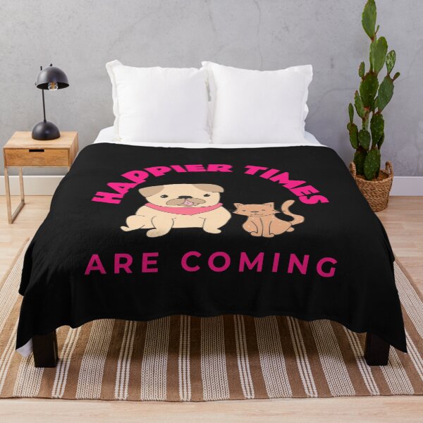 Item preview, Happier Times Are Coming, Dog and Cat, Pets designed and sold by DiscGolfTees.