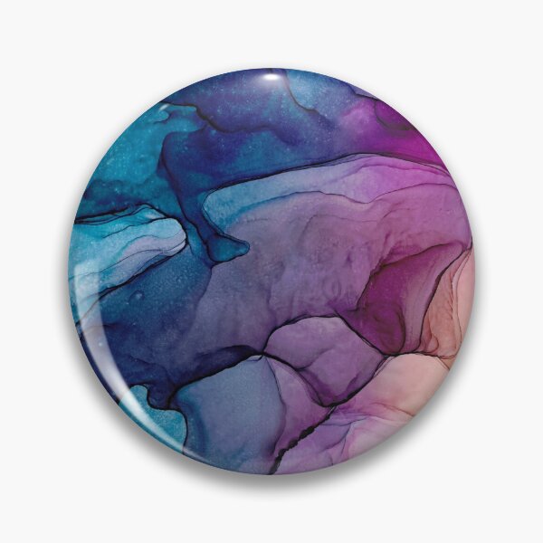 Item preview, Blue Purple Pink and Gold Abstract 2.3 Alcohol Ink Modern Painting by Herzart designed and sold by herzart.