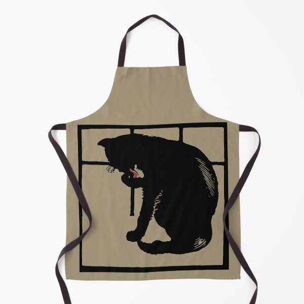 Item preview, Art drawing black cat modern woodcut style designed and sold by aapshop.