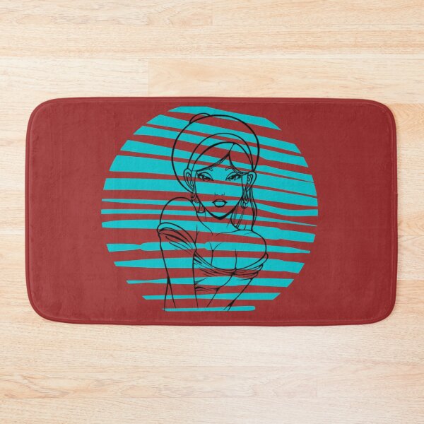 Item preview, # 128- A beautiful, feminine and happy face, hidden behind a blue striped top - Kook Art designed and sold by KookArt.