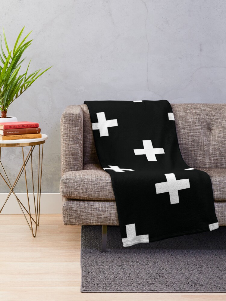 Black Cross Blanket - store Large Swiss Cross