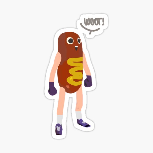 Hot Dog Man Stickers Redbubble - hotdog man roblox