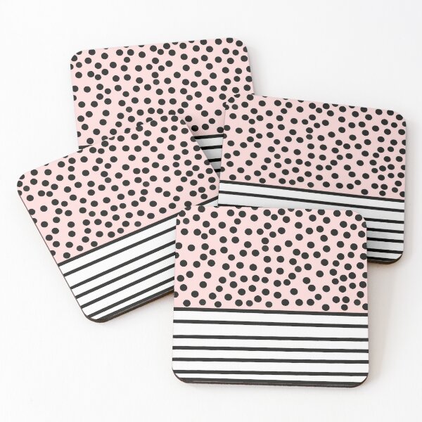 Item preview, Pink and black spots and stripes pattern designed and sold by SJAPhoto.
