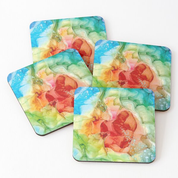 Item preview, Rainbow Mermaid Bubbles Abstract 2.3 Alcohol Ink Modern Painting by Herzart designed and sold by herzart.
