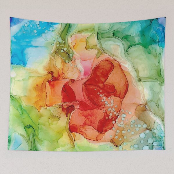 Item preview, Rainbow Mermaid Bubbles Abstract 2.3 Alcohol Ink Modern Painting by Herzart designed and sold by herzart.