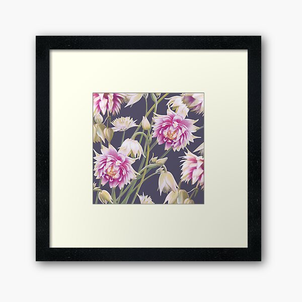 Nora Barlow Aquilegia Flowers Framed Art Print