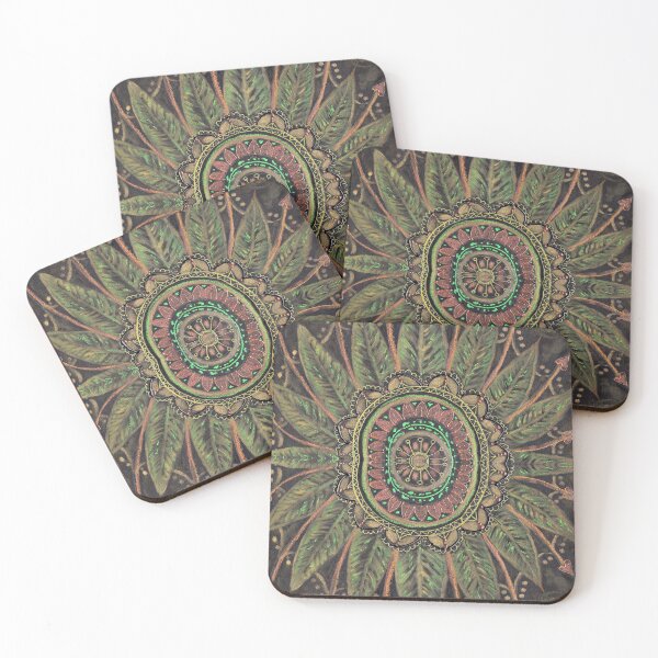 Item preview, Jungle Mandala, Hand Drawn Mandala, Green Mandala , Leaf Mandala designed and sold by artenvironments.