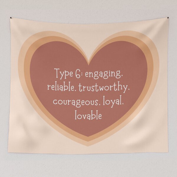 Item preview, Enneagram Type 6 Six Personality Test, Myers Briggs, Neutral Earth Tones Heart designed and sold by BohoStudio.