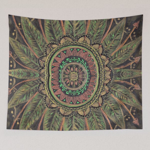 Item preview, Jungle Mandala, Hand Drawn Mandala, Green Mandala , Leaf Mandala designed and sold by artenvironments.
