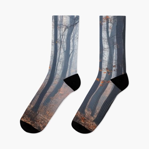 Item preview, Oak Forest in Fall Time in a Foggy Day designed and sold by digoarpi.