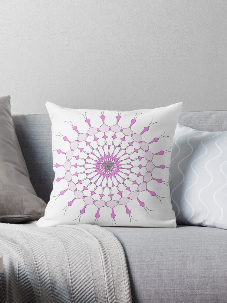 Thumbnail 1 of 4, Pillow, Geometric Shape Pattern Multi Colored Purple designed and sold by BDMcT.