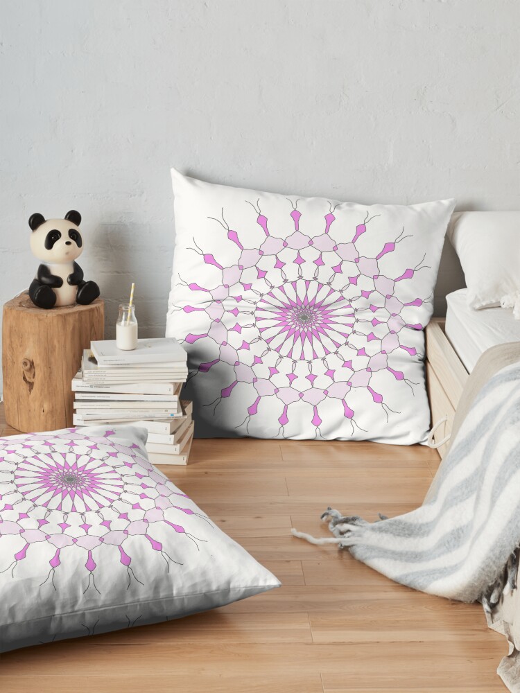 Alternate view of Geometric Shape Pattern Multi Colored Purple Floor Pillow