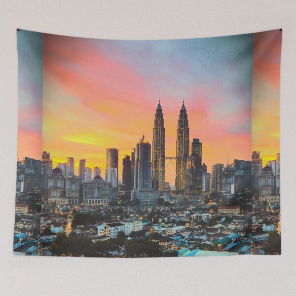 Item preview, KLCC over a Malaysian sunset designed and sold by codepuns.