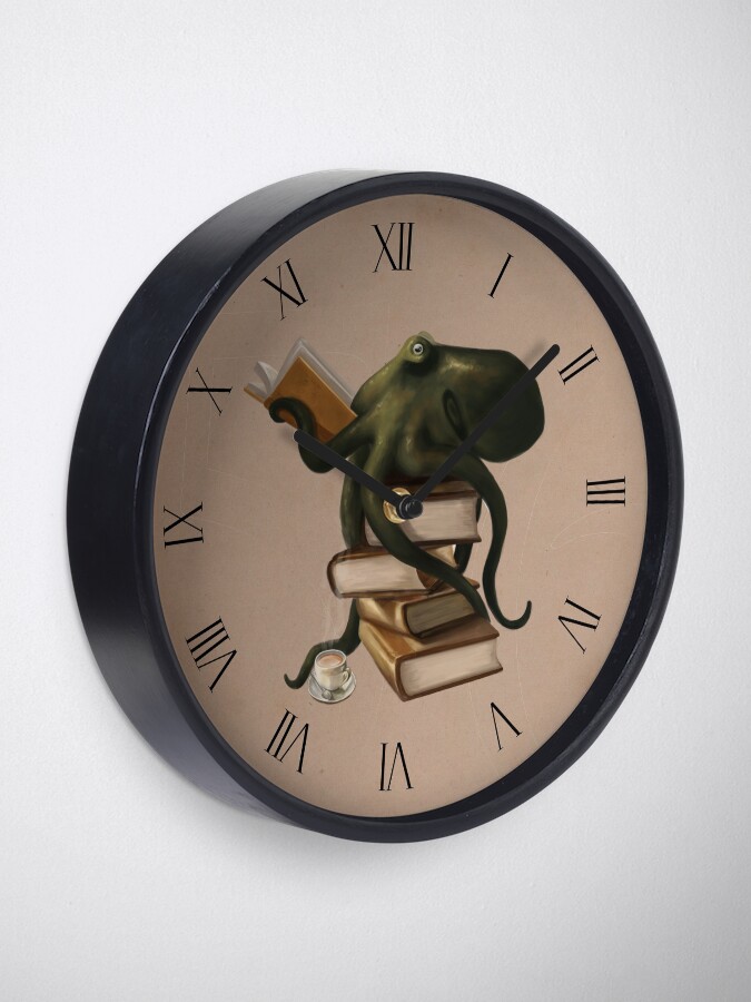 Alternate view of Well-Read Octopus Clock
