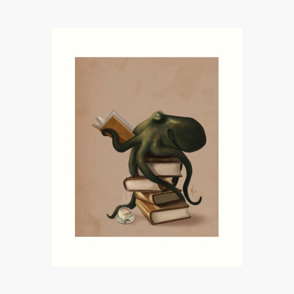 Item preview, Well-Read Octopus designed and sold by Rebecca Flaum.
