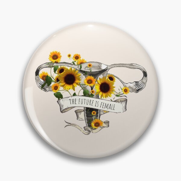 Item preview, Pro choice Feminist sunflowers floral, quote the future is female designed and sold by Collagedream.