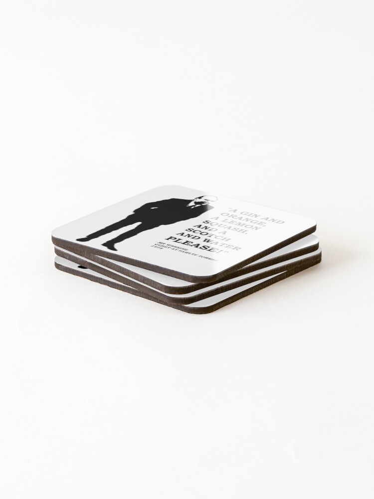 Alternate view of Fawlty Towers " A Gin and Orange, a Lemon Squash and a Scotch and Water PLEASE!" Coasters (Set of 4)