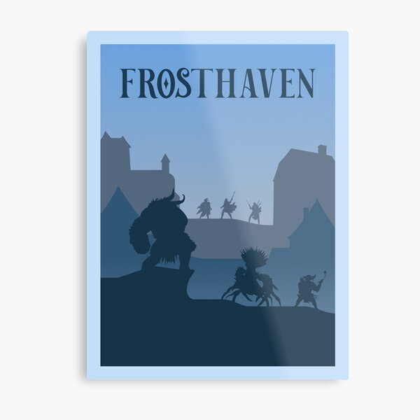 Frosthaven Board Game - Style d'affiche de voyage minimaliste - Art de jeu Impression métallique