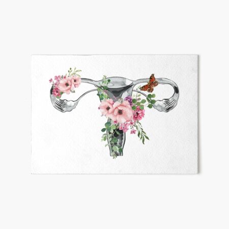 Uterus Pro choice Feminist pink flower Art Board Print
