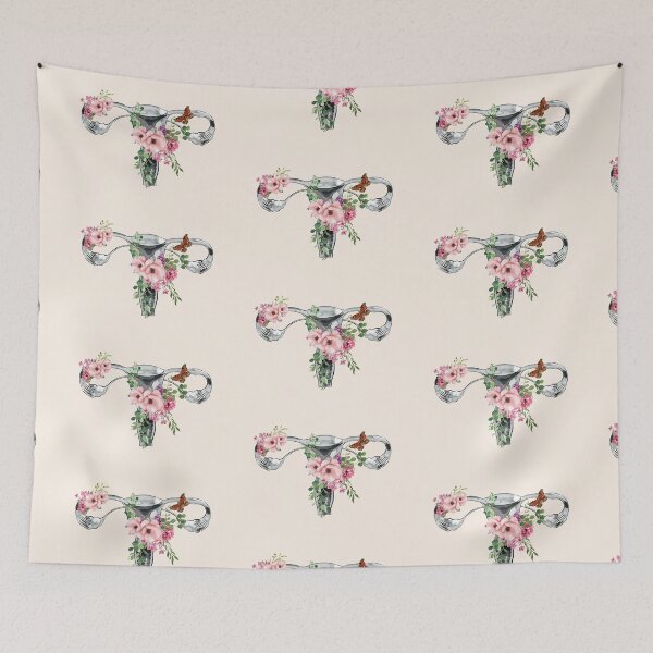 Item preview, Uterus Pro choice Feminist pink flower designed and sold by Collagedream.