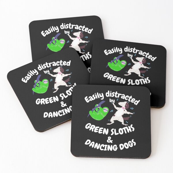 Item preview, Easily Distracted by Green Sloths and Dancing Dogs designed and sold by ShallyLoves.