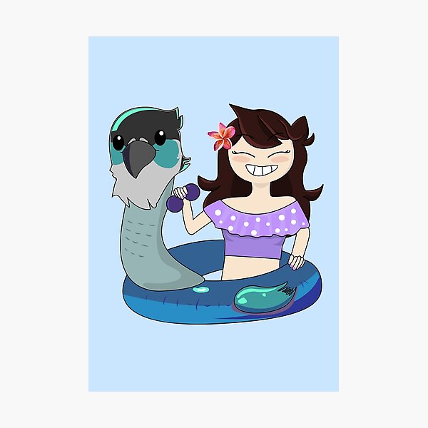 Lámina Fotográfica «jaiden Animaciones Lindo Pájaro Nadando En La