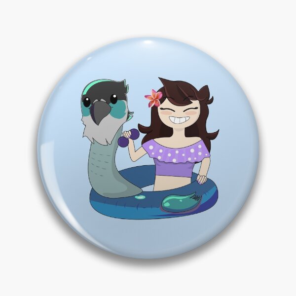 Item preview, Jaiden animations cute bird swimming in pool holing sunglasses, bird saving buoy and have fun, summer swimsuit  designed and sold by SGS-.