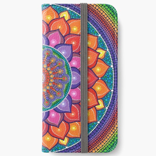 Lotus Rainbow Mandala iPhone Wallet