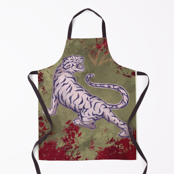 Item preview, japanese tiger on green background red leaves designed and sold by Nexis808.