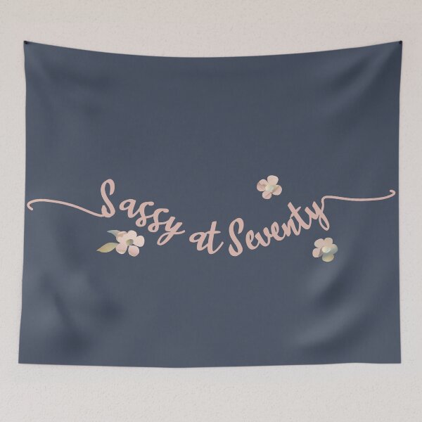 Item preview, Sassy at 70, a pretty 70th birthday gift range.  Age is just a number in dusky navy blue designed and sold by Caroline Laursen.