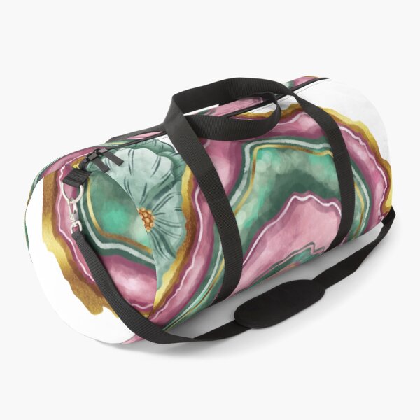 Item preview, watercolor pink crystal with flowers, geode, gemstone, geology, agate slice, boho crystal, watercolor crystal, witch aesthetic, gold crystal designed and sold by Anaïs Illustration.