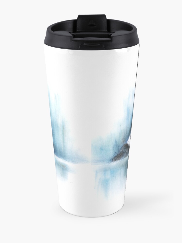 Alternate view of Just Chillin', Polar Bear Pastel Drawing, Print, Greeting Card, Mug, Coasters, and Cushions Travel Mug