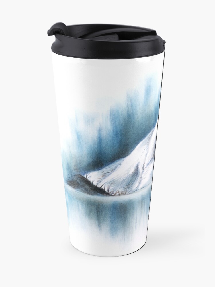 Alternate view of Just Chillin', Polar Bear Pastel Drawing, Print, Greeting Card, Mug, Coasters, and Cushions Travel Mug