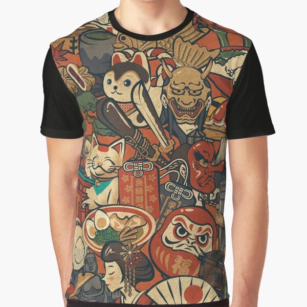 Japanese motif print Graphic T-Shirt