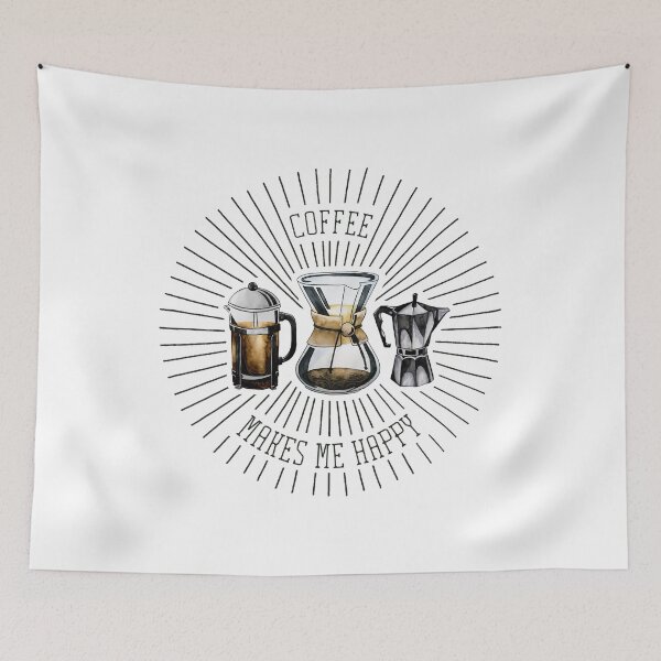Item preview, Coffee Makes Me Happy: French Press, Chemex, Moka Pot designed and sold by Red Barn  Co-Op.