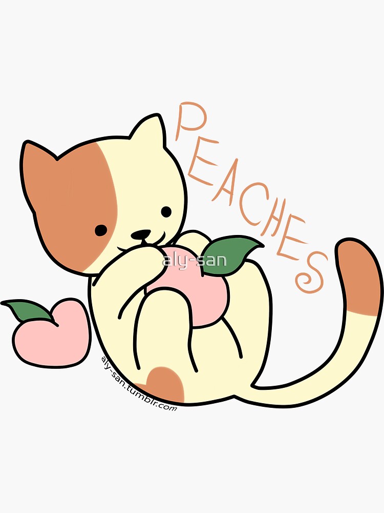 "Peaches The Cat" Sticker for Sale by aly-san | Redbubble