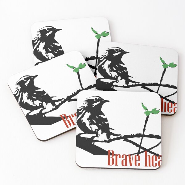 Item preview, Brave heart Black and White warbler designed and sold by Rosa Elena Albornoz Mendez.
