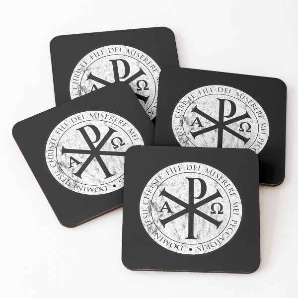 Item preview, Copy of chirho, chi rho, christogram, jesus, IESU,  CHRISTE white,  gifts for catholics, Christian Gifts, cross, jesus designed and sold by St Joseph Art.