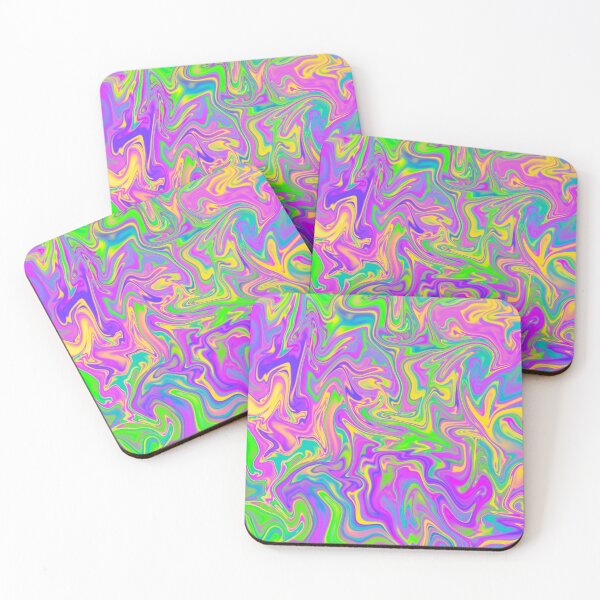 Trippy Colors Coasters (Set of 4)